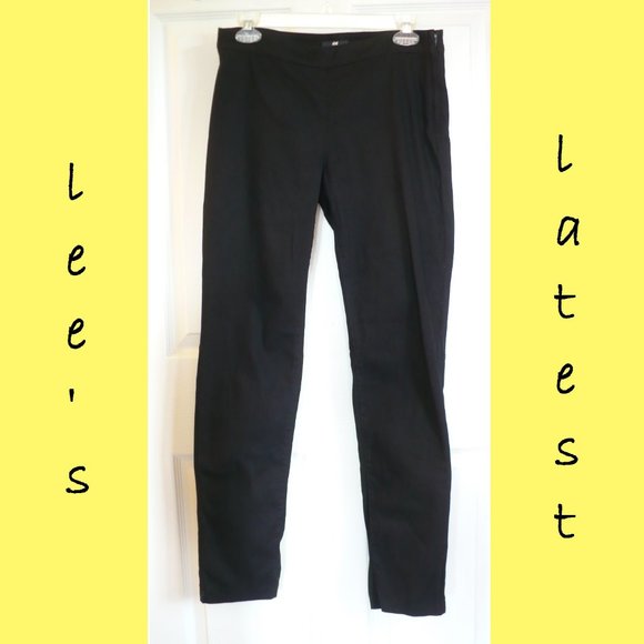 H & M Side Zip Black Career Slacks/Pants Size 10 - Picture 1 of 6